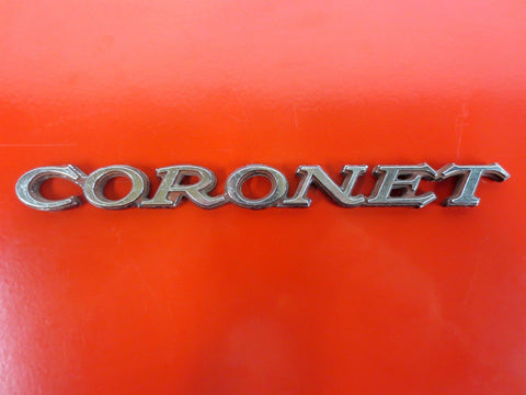 Vintage Muscle Car Dodge Coronet Deluxe Chrome Script Emblem 1968-70