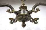 Antique Ornate Brass Chandelier 14X14" from a Victorian Home in Montreal Quebec