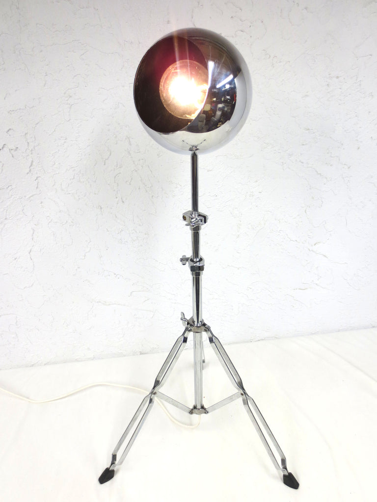 Vintage Mid Century Chrome Ball Sputnik Floor Lamp 45", Tripod, Swivels, 660W