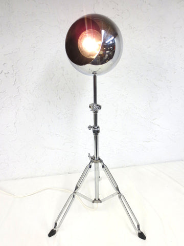 Vintage Mid Century Chrome Ball Sputnik Floor Lamp 45", Tripod, Swivels, 660W