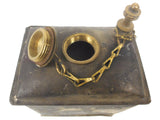 Antique WWI Army Military Brass Lamp Gas Canister Box with Screw On Brass Lid