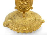 Antique Art Nouveau Solid Brass Match Holder Astray 5", Signed DL Déposé No. 5
