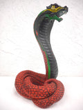 Vintage King Cobra Statue Sculpture 17" Tall Signed Universal Statuary Chicago 1967 #422, Hand Carved, Limited Edition, Lucchesi