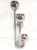 Vintage Mid Century Chrome Lamp Light 27", Atomic Age, 4 Chrome Balls, Eames Reggiani Style