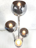 Vintage Mid Century Chrome Lamp Light 27", Atomic Age, 4 Chrome Balls, Eames Reggiani Style