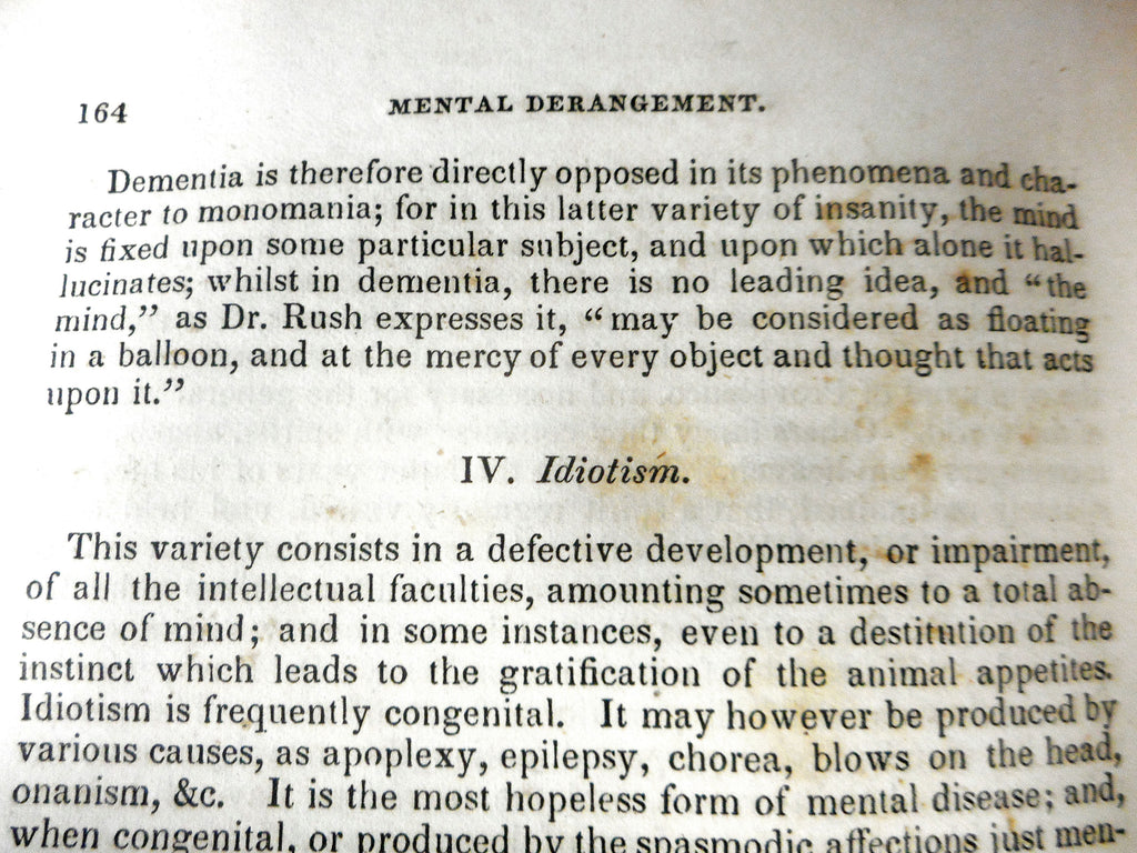 Antique 1841 Medical Book Practice ofMedecine by Doctor John Eberle, Chronic Diseases, Idiotisme, Hysteria, Appoplexia, Delirium Tremens