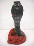 Vintage King Cobra Statue Sculpture 17" Tall Signed Universal Statuary Chicago 1967 #422, Hand Carved, Limited Edition, Lucchesi