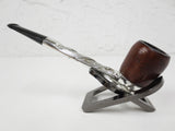 Vintage Mid Century Estate Tobacco Pipe by Kool Smoke England 5 3/4", Removable Wood Bowl, Ribbed Silver Nylon Body