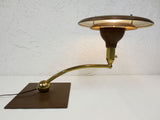 Vintage Mid Century Modern Lamp Signed Wheeler Sight Light, Architect Drafting Lamp, Star Trek Flying Saucer UFO Shape, Swivels 360
