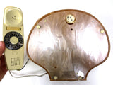Vintage Clam Shell Oyster Rotary Phone Hand Set 12X10" Translucent, Lucite, Signed and Functional, Kitsch Retro Living Room Phone