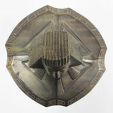 Antique Art Deco Tobacco & Cigar Jar Humidor, Bronze Egyptian Pharaon Lid, Glass