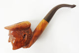 Vintage Never Used Figural Estate Tobacco Pipe, Old Man with Beret Hat, France
