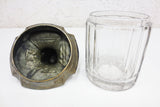Antique Art Deco Tobacco & Cigar Jar Humidor, Bronze Egyptian Pharaon Lid, Glass