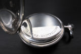Antique 1902 Omega Pocket Watch Solid Silver .800, 35mm, Swan Hallmark, Dbl Back