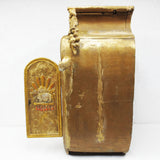 Antique 1880 Rustic Church Tabernacle 33", Carved Tree Trunk, Wine Urn, Lamb