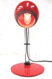 Vintage Red Desk Lamp with Sliding Globe, Italy Retro Design, 5" Dia., 15" Tall